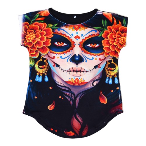 Playera Tena Frida Labios Negra